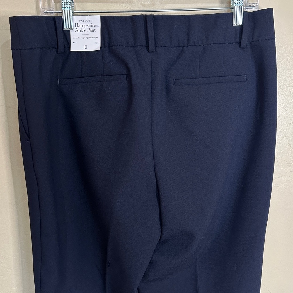 NWT Talbots Hampshire Ankle Pant Straight leg high waist Blue Sz 10 | $129 - Picture 10 of 14